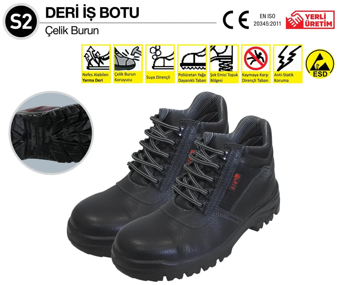 414 TB41201 S2 Deri İş Ayakkabısı No:40