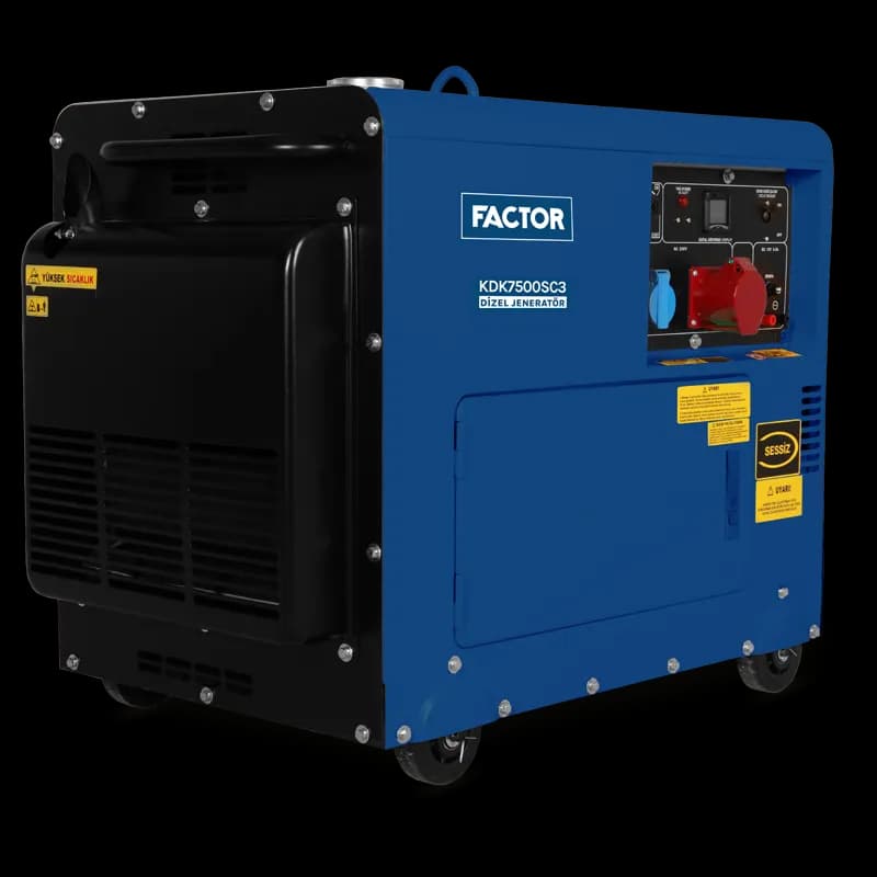 Factor KDK7500SC3 6.9 Kva Dizel Kabinli Trifaze Jeneratör