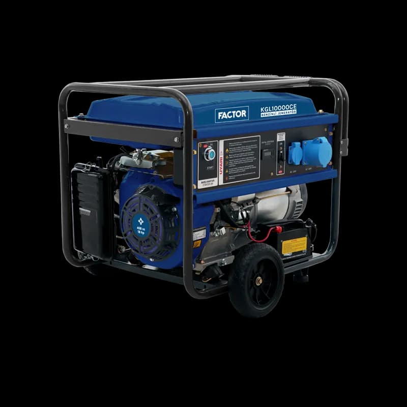 Factor KGL10000CE 9.4 Kva Benzinli İpli -Marşlı Monofaz Jeneratör