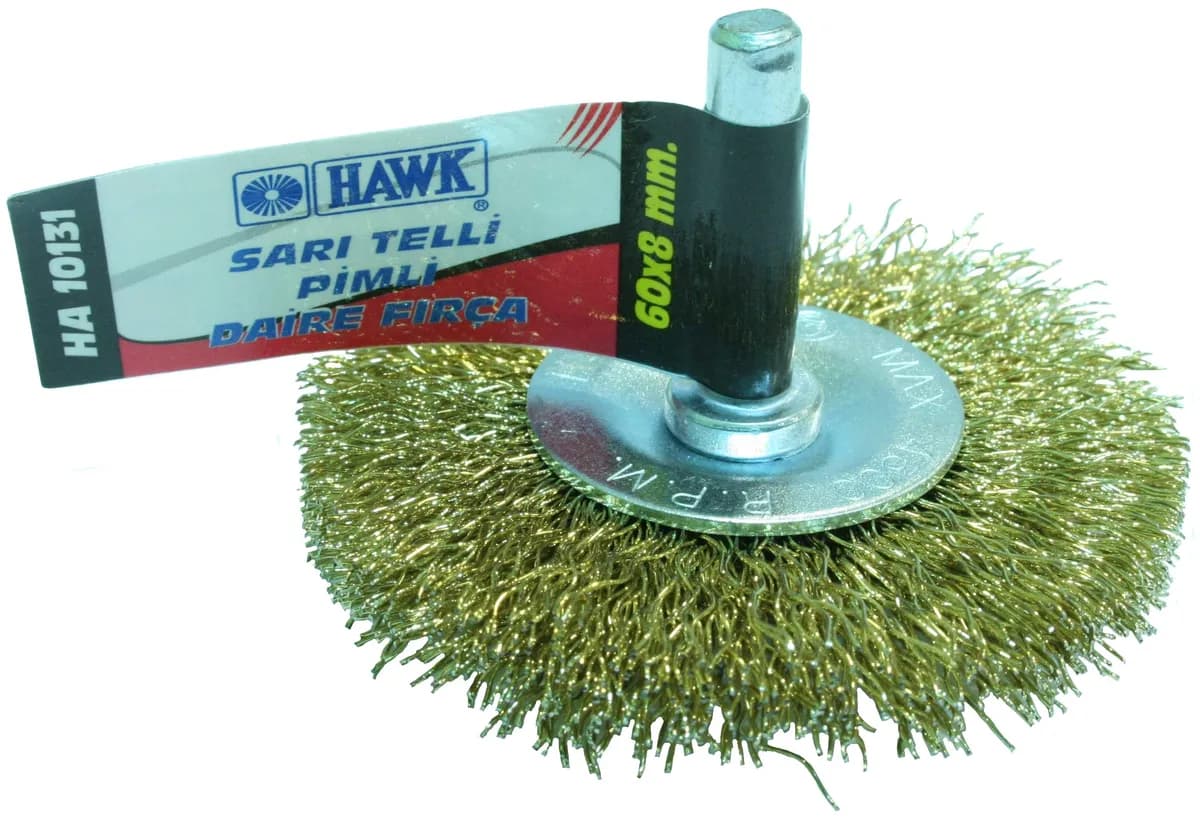 Hawk HA10127 Sarı Telli Pimli Daire Fırça 40x6 mm