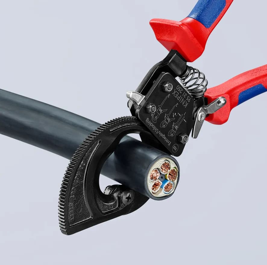 Knipex 9531250 Cırcır Mekanizmalı Kablo Makası 250 mm thumbnail 2