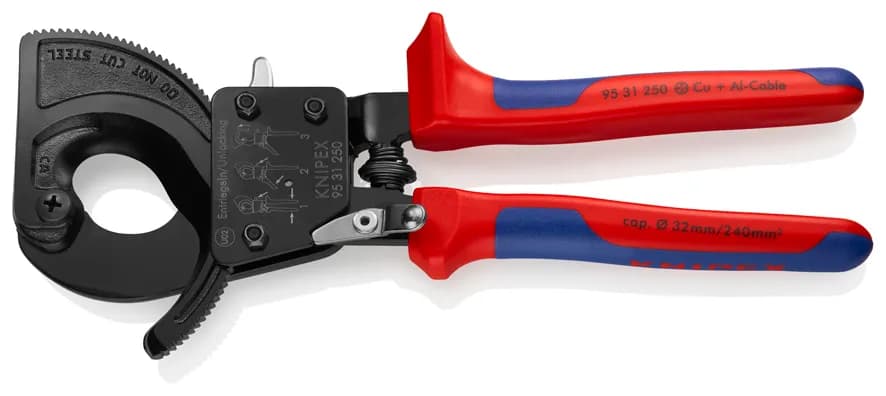 Knipex 9531250 Cırcır Mekanizmalı Kablo Makası 250 mm