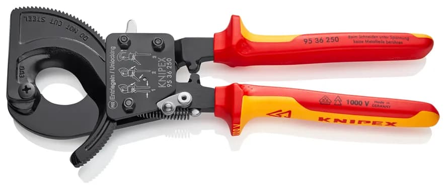 Knipex 9536250 Cırcır Mekanizmalı Kablo Makası 250 mm