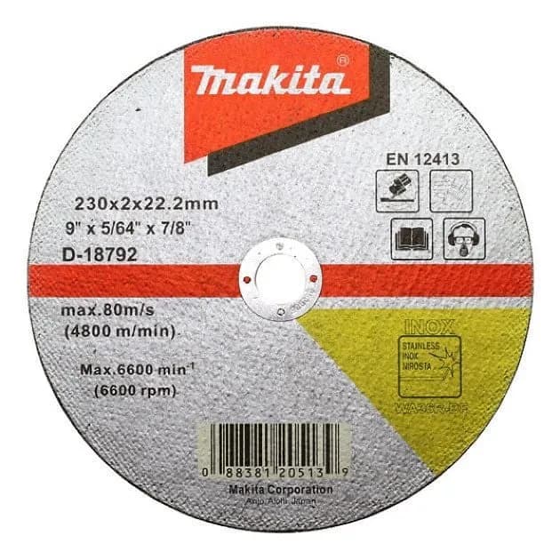 Makita D-18792 İnox Kesme Taşı  -  Düz 230x2 mm
