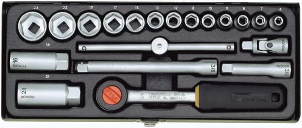 Proxxon Endüstriyel 23110 Cırcırlı Kollu 24 Parçalı Lokma Ve Bits Takımı