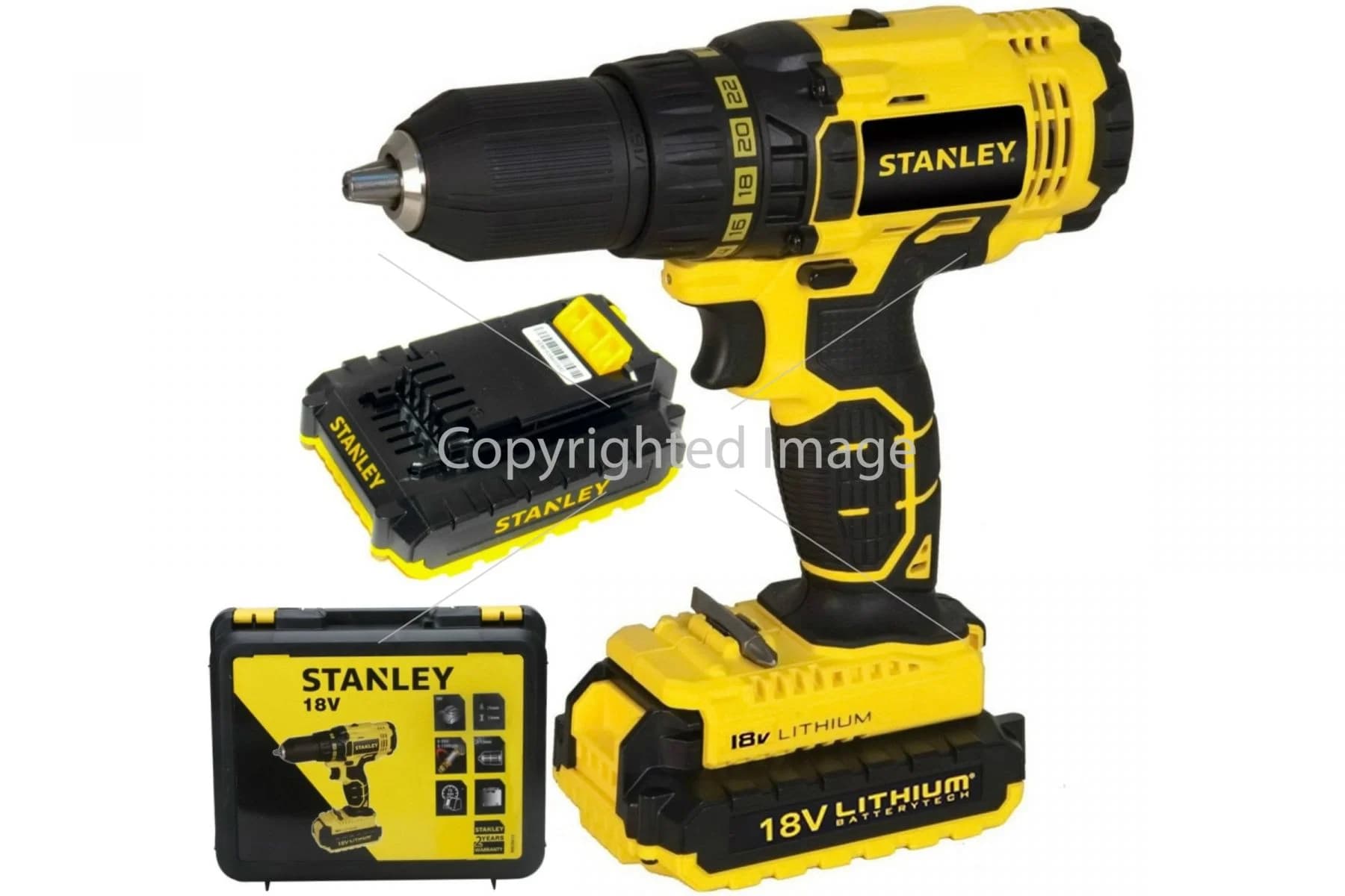 Stanley SCD201D2K 18V 2.0Ah Li-Ion Çift Akülü Darbesiz Matkap