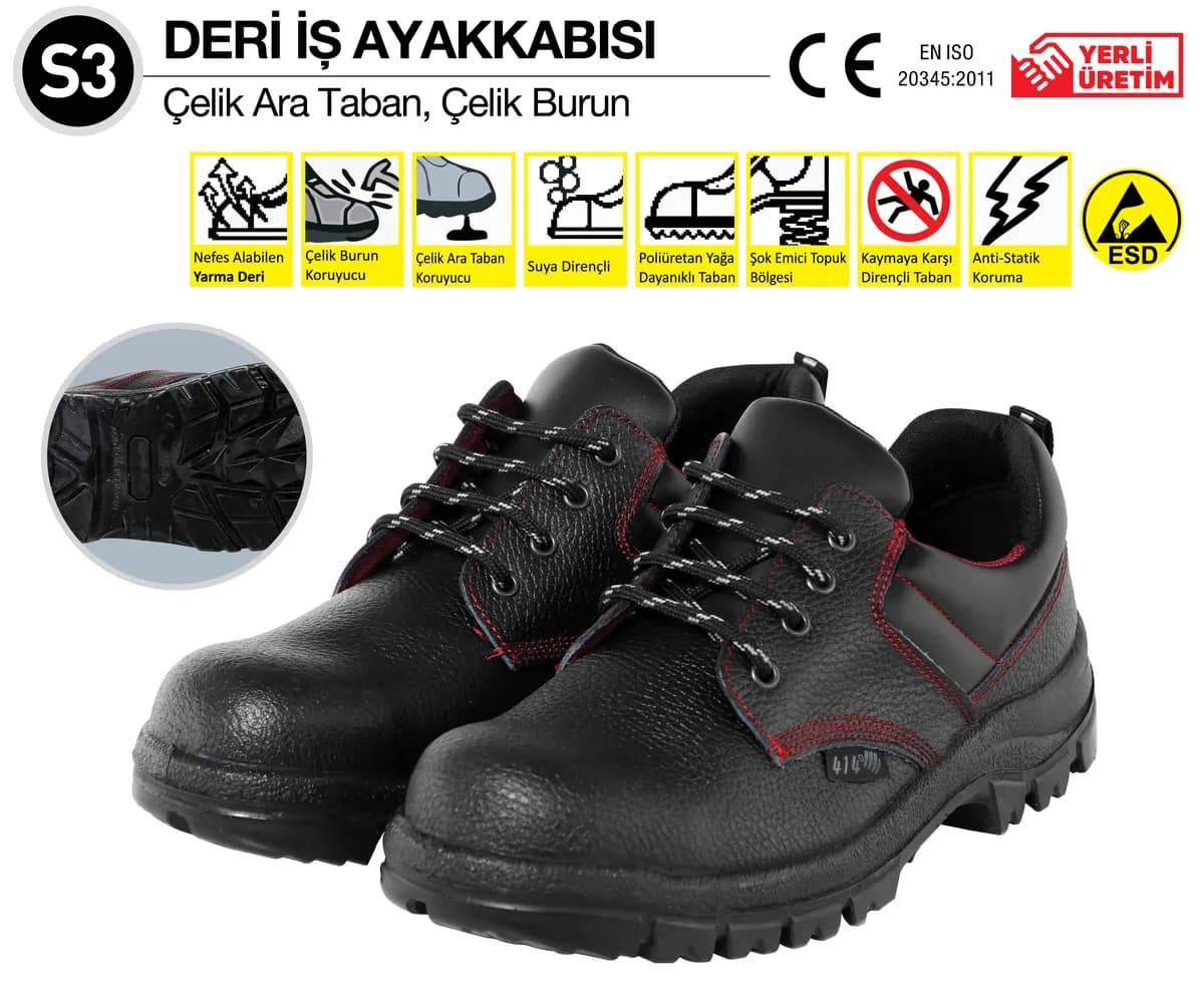414 TB41144 S3 Deri İş Ayakkabısı No:40